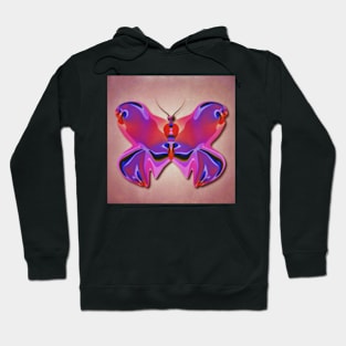 Pink and Purple Bright Abstract Butterfly Hoodie